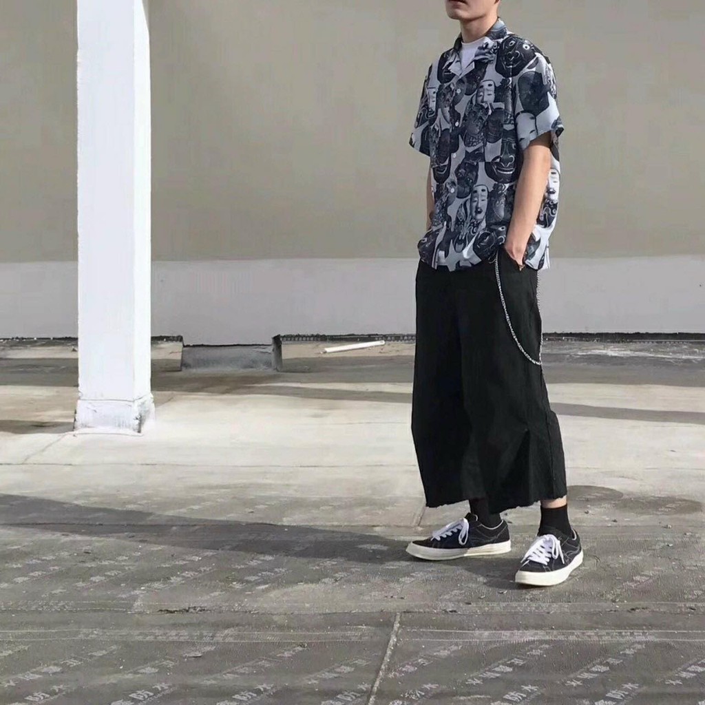 Áo sơ mi form rộng tay lở nam nữ hoạt hình mặc đều đẹp chất lụa mềm mịn cực thoát mát, áo sơ mi đôi cặp nhóm