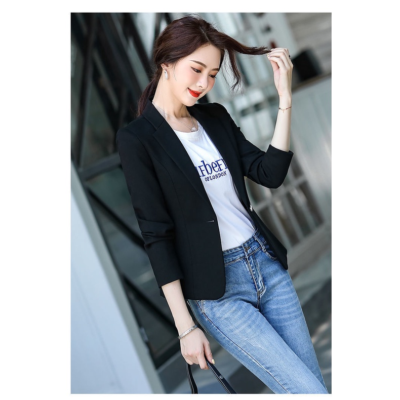 Áo khoác vest nữ blazer dáng ngắn kiểu Hàn Quốc 2 lớp chất liệu Mango Hàn - Mã SP: H1 - Màu: Đen, Nâu