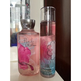 BILL US - Bộ sản phẩm set 2 chai Pink chiffon fullsize của Bath and body works