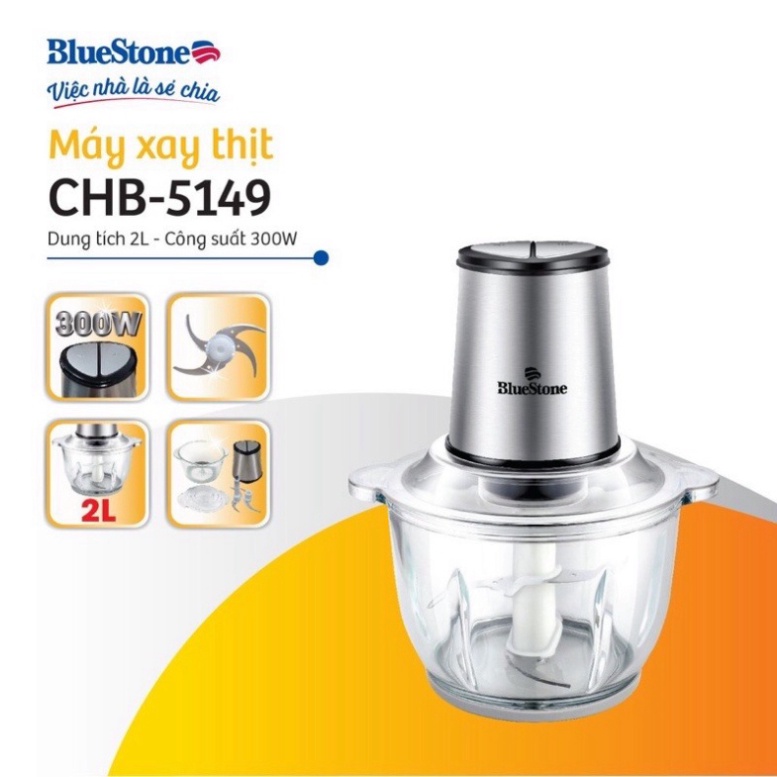 Máy Xay Thịt 2 Lưỡi Dao Kép BlueStone CHB-5149 (2L) - Hàng chính hãng - Bảo hành 24 tháng