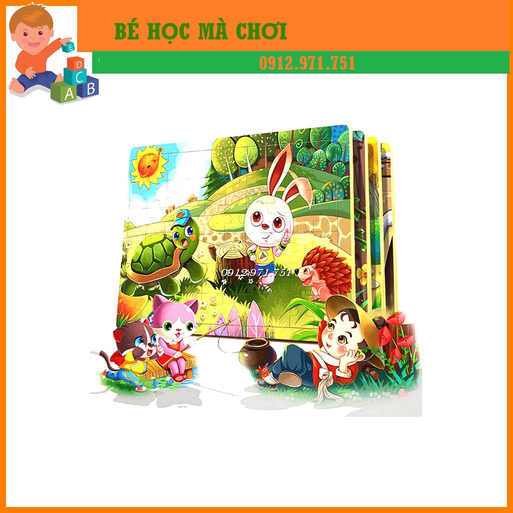 [Bán giá gốc] - Tranh xếp hình gỗ Puzzle 60 pcs có bảng gỗ kèm theo ( LINK 2)