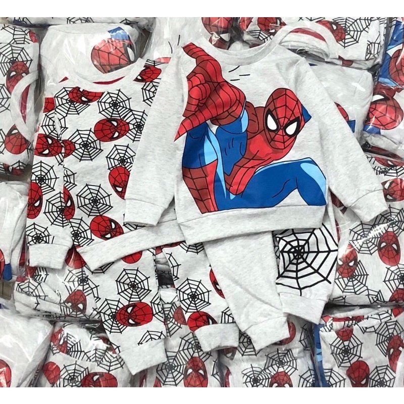 Set 2 bộ dài tay siêu nhân người nhện