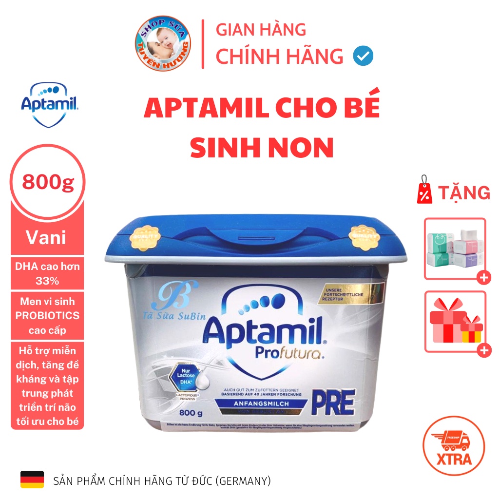 [Đức] Sữa Aptamil Profutura Pre Bạc Cho Trẻ Sinh Non Hộp 800G - Chính hãng