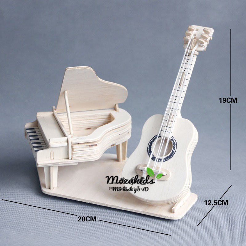 Đồ chơi lắp ráp gỗ 3D Mô hình Guitar Piano
