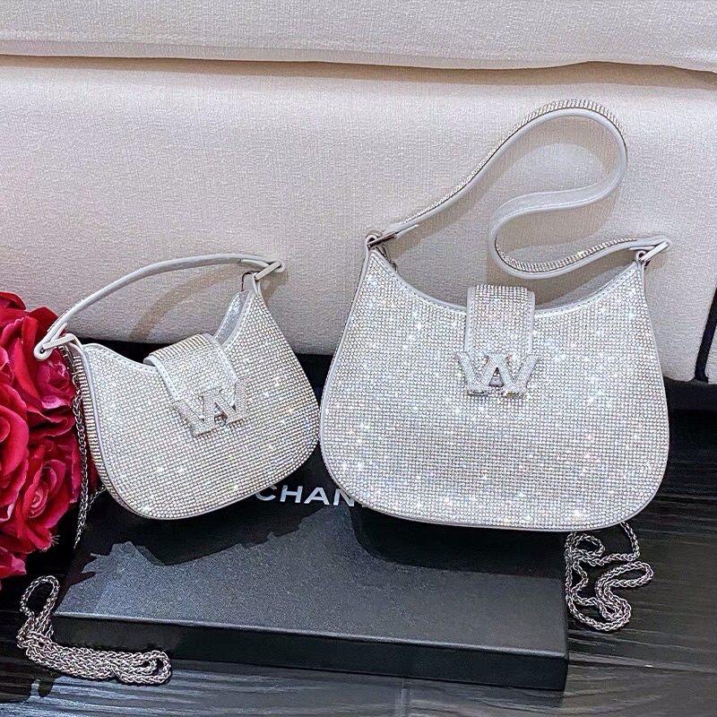 Túi xách Wang túi kẹp nách W full đá size 21 fullbox - ZENI.STORE