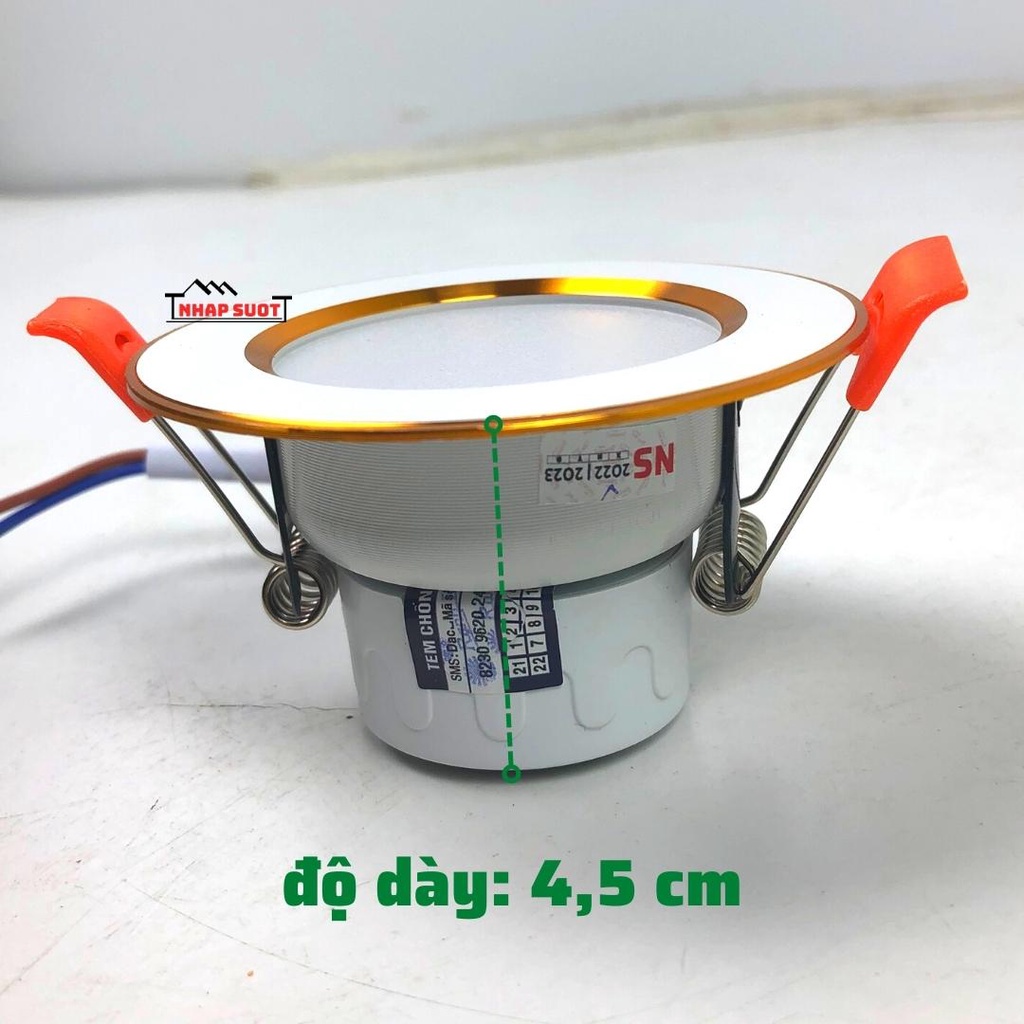 Đèn LED Âm Trần Rạng Đông, Đèn Downlight Đổi 3 Chế Độ Màu, Lỗ Khoét 60, Công Suất 3w - DAT10L ĐM 60/3W