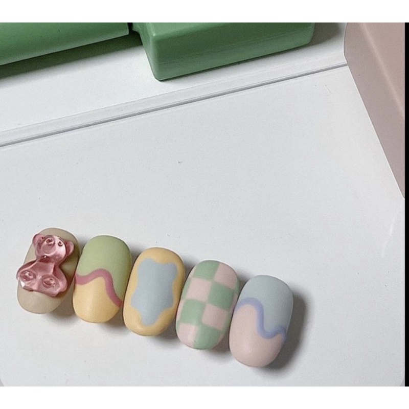 Nailbox ,10 móng úp thiết kế hoạ tiết siêu xinh.