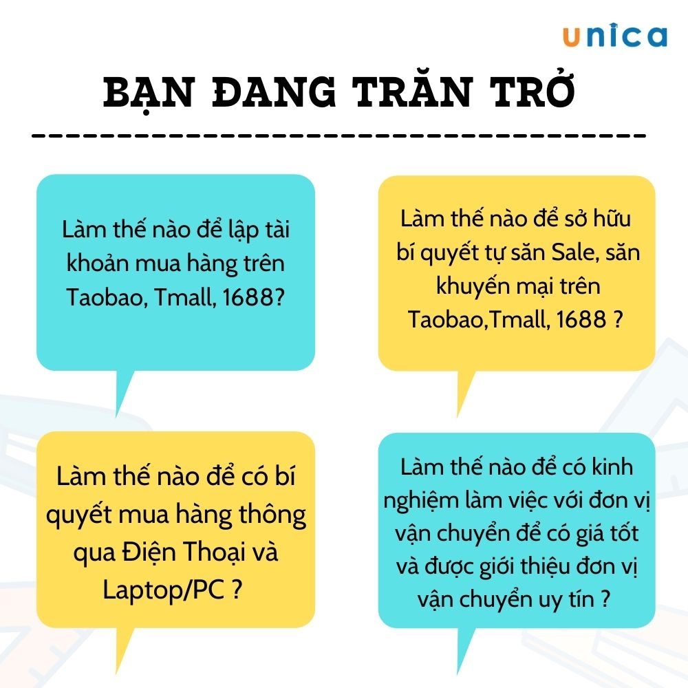 Toàn quốc[Evoucher]Khóa học Nhập hàng Trung Quốc Taobao Tmall 1688 Không cần biết Tiếng Trung , GV Đồng Quốc Vương UNICA