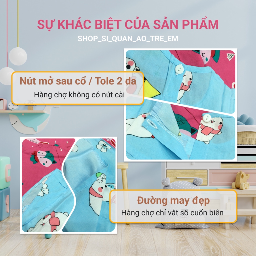 Đồ bộ lanh cho bé gái tole loại 1