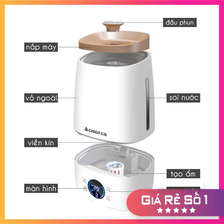 Máy Phun Sương 𝗙𝗥𝗘𝗘 𝗦𝗛𝗜𝗣 Tạo ẩm ZG512, máy phun sương tạo ẩm có đồng hồ báo hẹn giờ