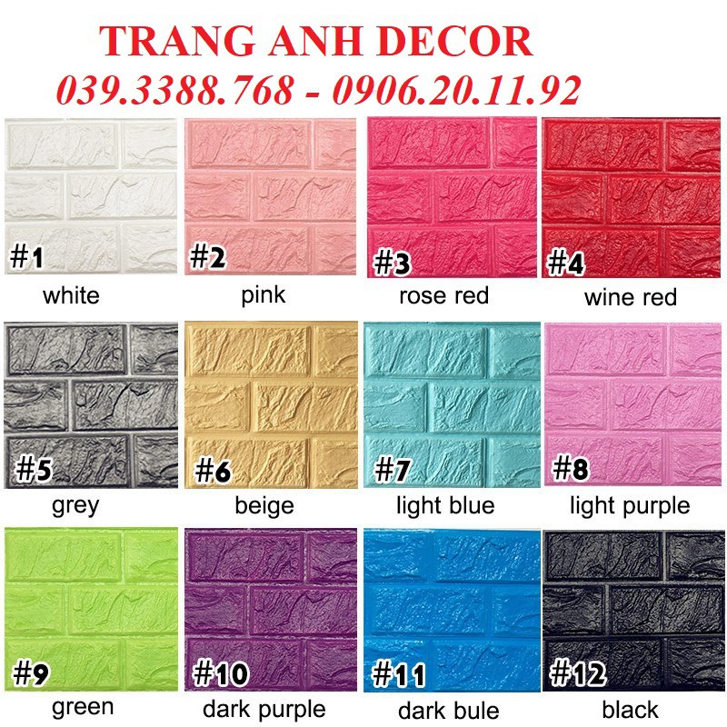 Bộ 20 miếng xốp dán tường phòng khách 3D kích thước 70 x 77 - Hàng nhập khẩu cao cấp