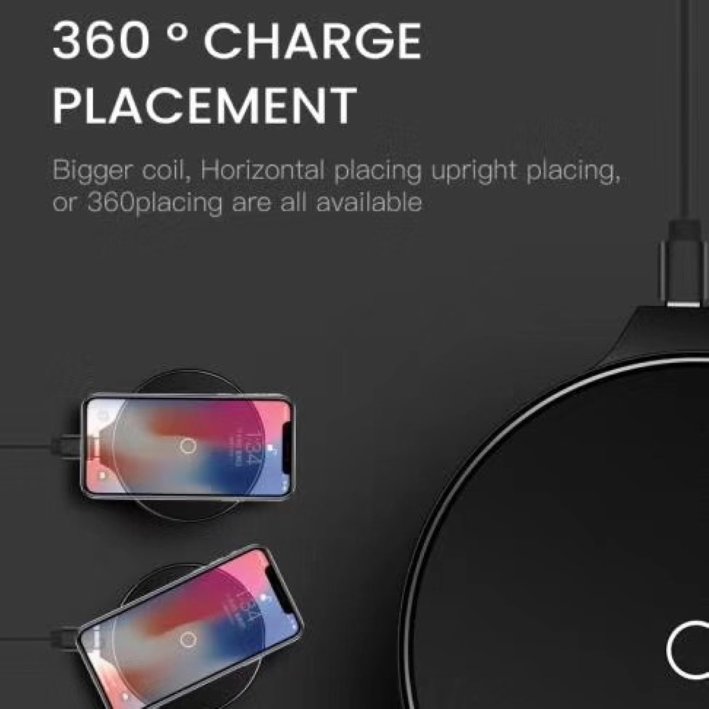 Đế Sạc Nhanh Không Dây 5w / 10w Nhỏ Gọn Tiện Dụng Cho Iphone X Xs 11 Pro Max