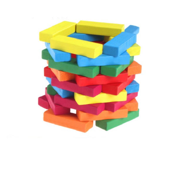 Rút gỗ màu 48 thanh loại lớn - Domino màu cho bé