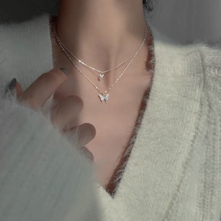Vòng cổ Hợp Kim Hình Bướm Đính Đá Thời Trang Cho Nữ
