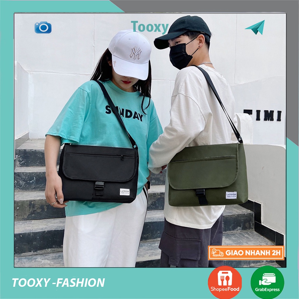 Cặp đeo chéo nam nữ vải canvas bền bỉ,Túi đeo chéo phong cách unisex hàn quốc TX21