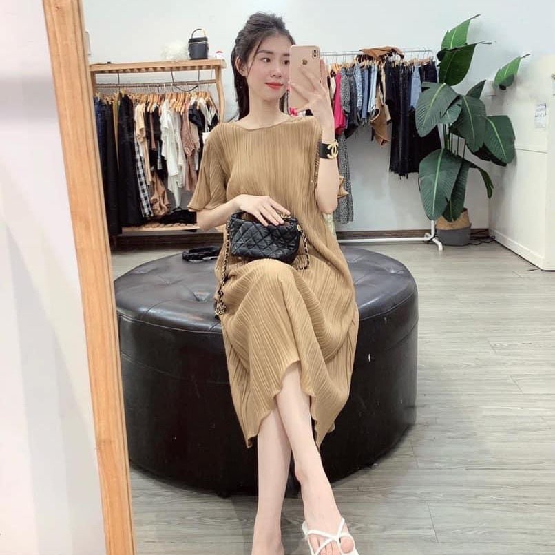 Váy Bầu Mùa Hè Đầm Bầu Xếp Ly  Voan Lụa 2 Lớp Dự Tiệc Đi Làm Công Sở HD2653 Honey Mommy