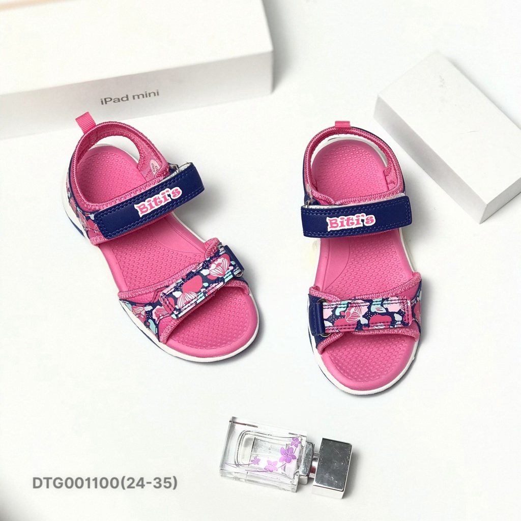 Sandal bé gái 24-35 ❤️FREESHIP❤️ Dép quai hậu học sinh họa tiết lá cách điệu, quai dán điều chỉnh DTG001100