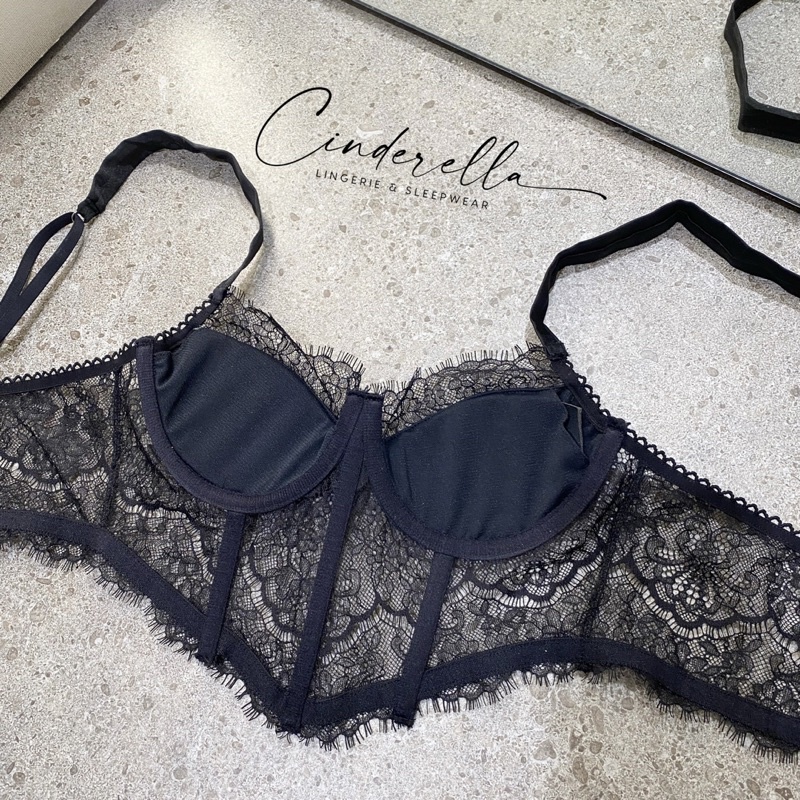 Áo lót Corset dây lụa ren mềm có gọng nẹp cao cấp , mút mỏng nhét khe