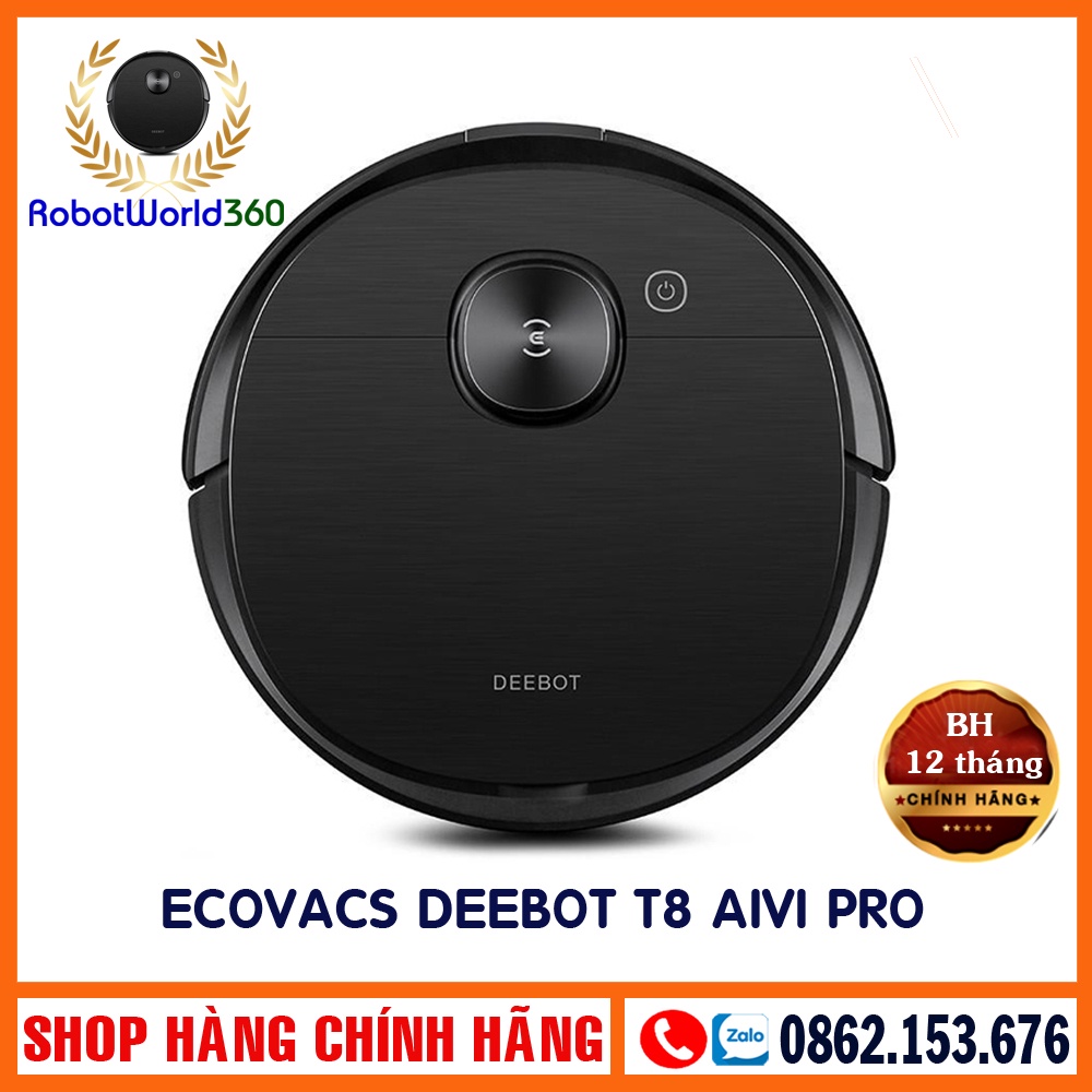 ROBOT HÚT BỤI LAU NHÀ CAO CẤP Ecovacs Deebot T8 Aivi [ CHÍNH HÃNG ]Hàng NGUYÊN SEAL 100%