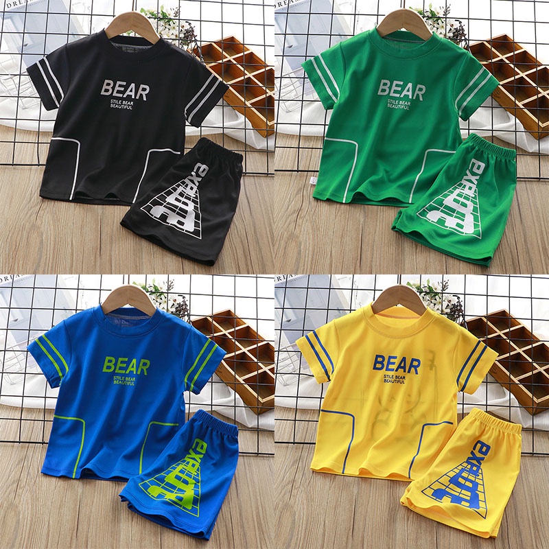Set Đồ Thể Thao Gồm Áo Thun Tay Ngắn Và Quần Ngắn Thời Trang Mùa Hè Cho Bé Trai Và Gái
