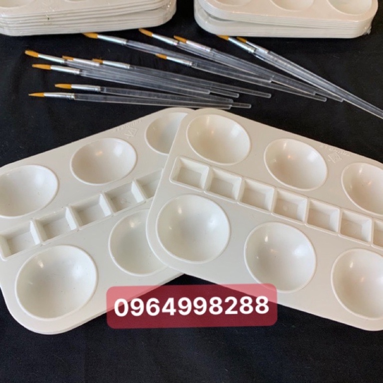 khay pha màu❤️ Balet 6 lỗ, dùng để pha màu nước,màu oát, màu acrylic, rửa sạch, gọn gàng tiện lợi