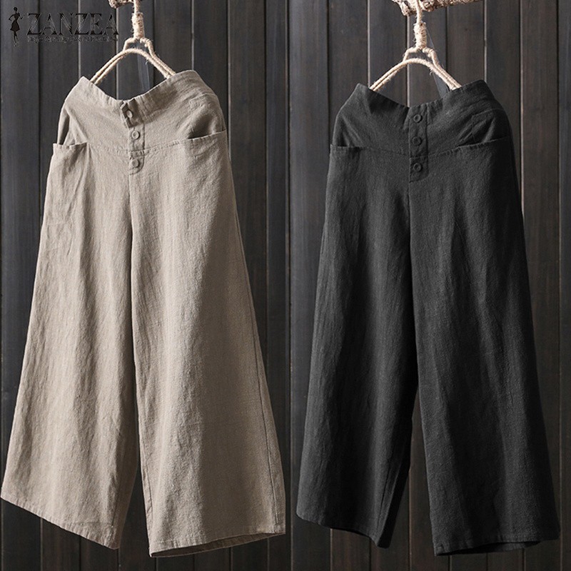 Quần lửng ống rộng phong cách vintage thời trang cho nữ | BigBuy360 - bigbuy360.vn