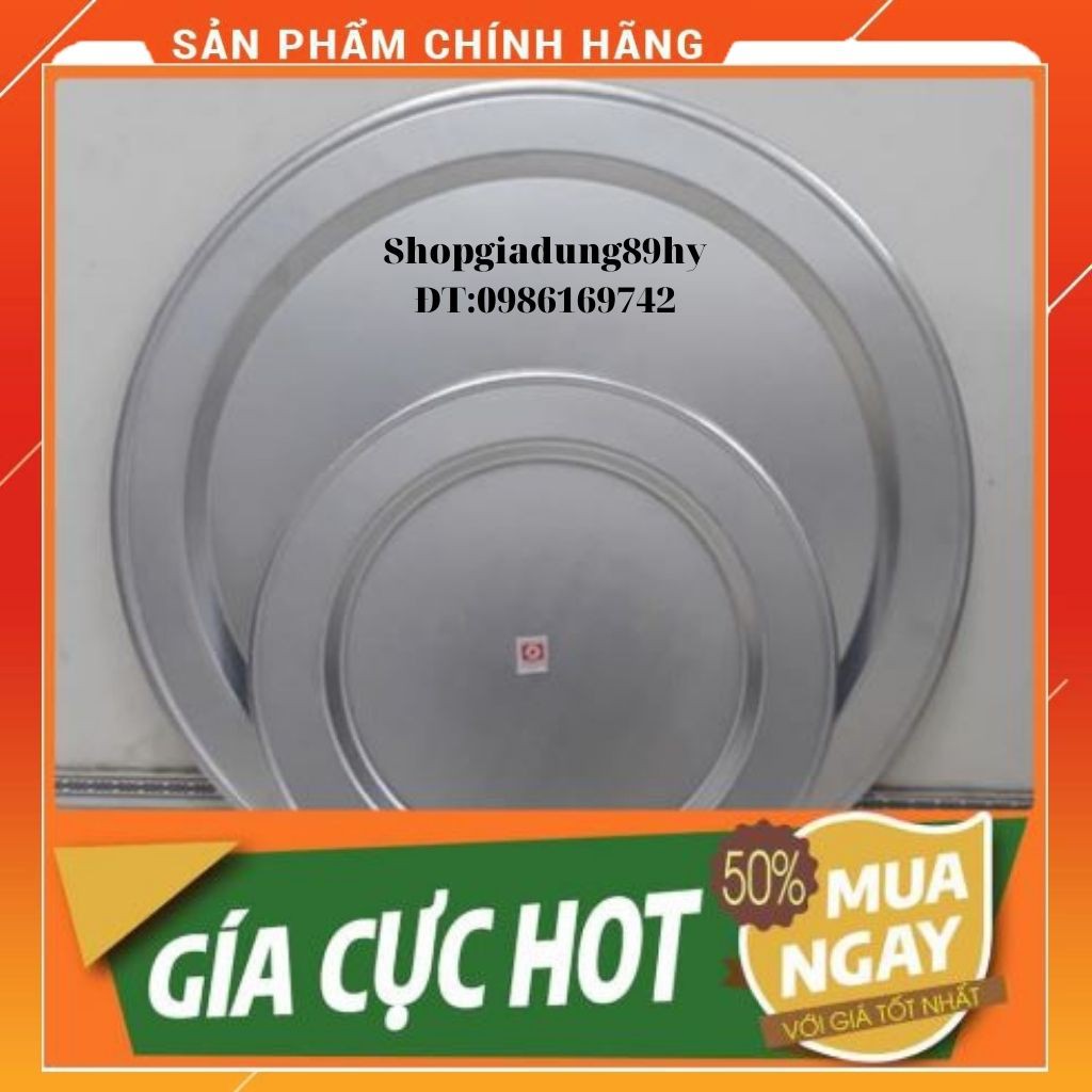 Mâm nhôm cỡ đại loại to tròn D79cm, nặng 1,5kg, dày 2,5ly, Đặt một bếp lẩu lên xung quanh mâm để bát đũa thoải mái