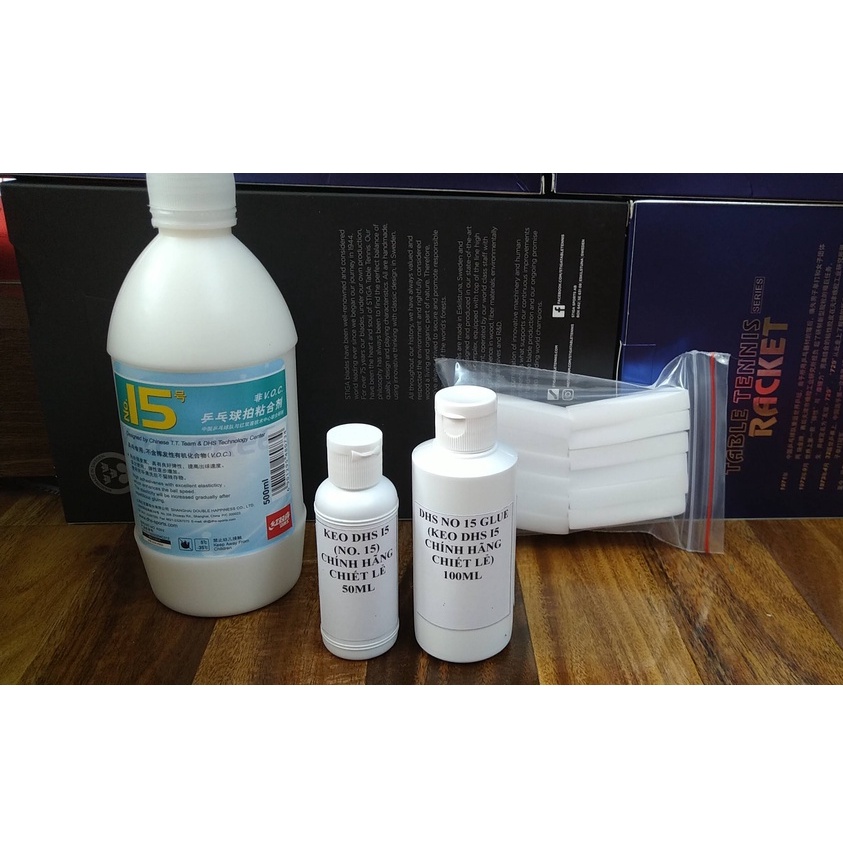 KEO SỮA DÁN MẶT VỢT BÓNG BÀN DHS I5 (NO. 15) CHÍNH HÃNG CHIẾT CHAI NHỎ 100ML, 50ML