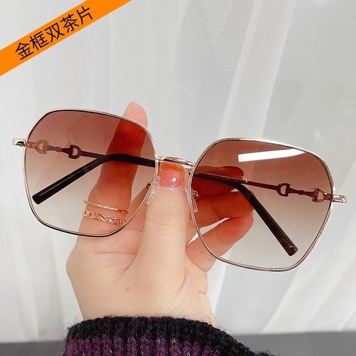 Kính mát gọng vuông kim loại thời trang cho nam nữ