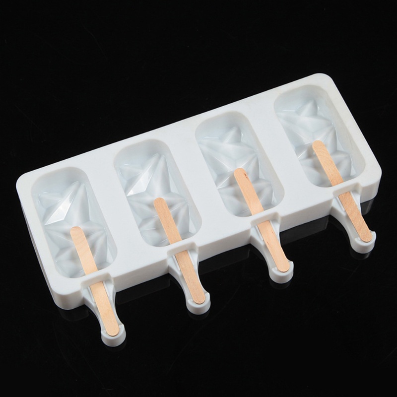 Khuôn Silicone Làm Kem Que 4 Ngăn Tiện Dụng