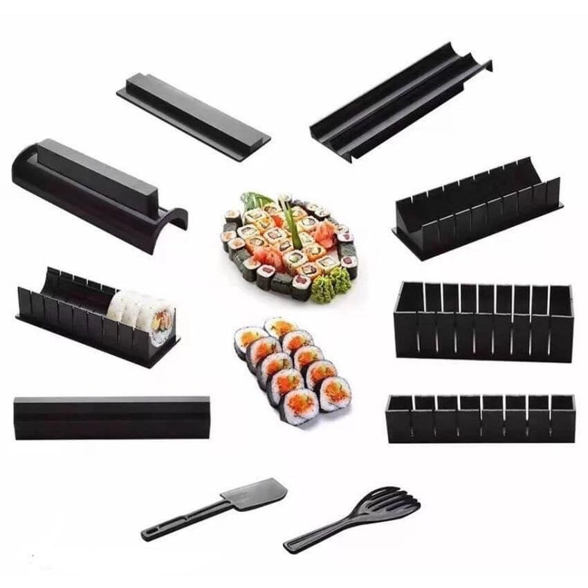 BỘ KHUÔN LÀM CƠM CUỘN - DỤNG CỤ LÀM SUSHI CAO CẤP 10 MÓN