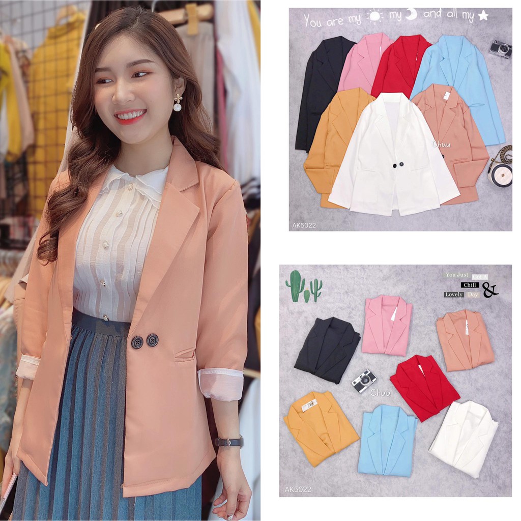 [Mã FASHION10KP giảm 10K đơn 50K] Áo Vest Nữ Công Sở Trơn CHUU AK5022