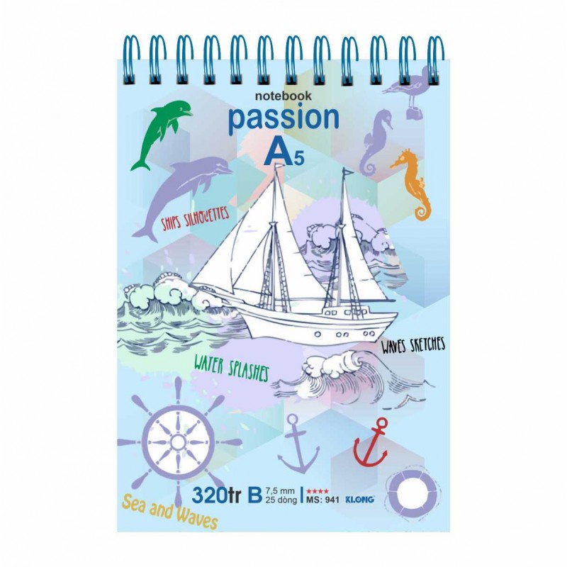Sổ lò xo kép ngang A5 - 320 trang KLONG MS: 941N