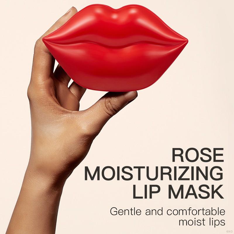 [Hàng mới về] Set 20 mặt nạ môi chiết xuất hoa hồng dưỡng ẩm làm căng bóng và thoải mái đôi môi