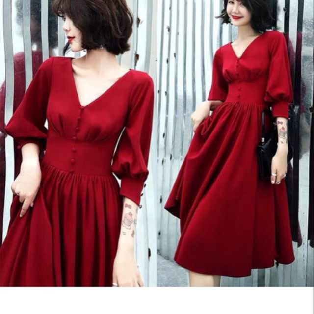 đầm đỏ đi tiệc