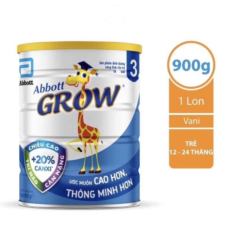 Sữa bột Abbott Grow 3 900g (cho bé từ 1-2 tuổi)