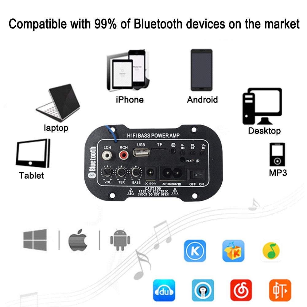 Mạch âm ly HiFi nguồn AM 220V Bluetooth 2.1 thiết kế HiFi tiện lợi