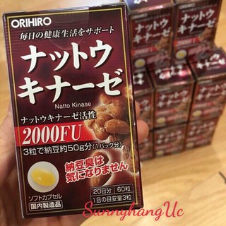 Viên uống chống đột quỵ và tai biến Nattokinase Orihiro 2000FU Nhật Bản - 60 viên