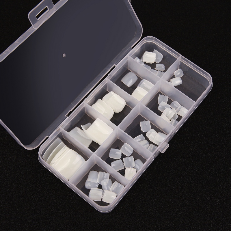 [Hàng mới về] Hộp móng chân giả làm từ nhựa acrylic màu trắng / màu trắng tự nhiên thời trang