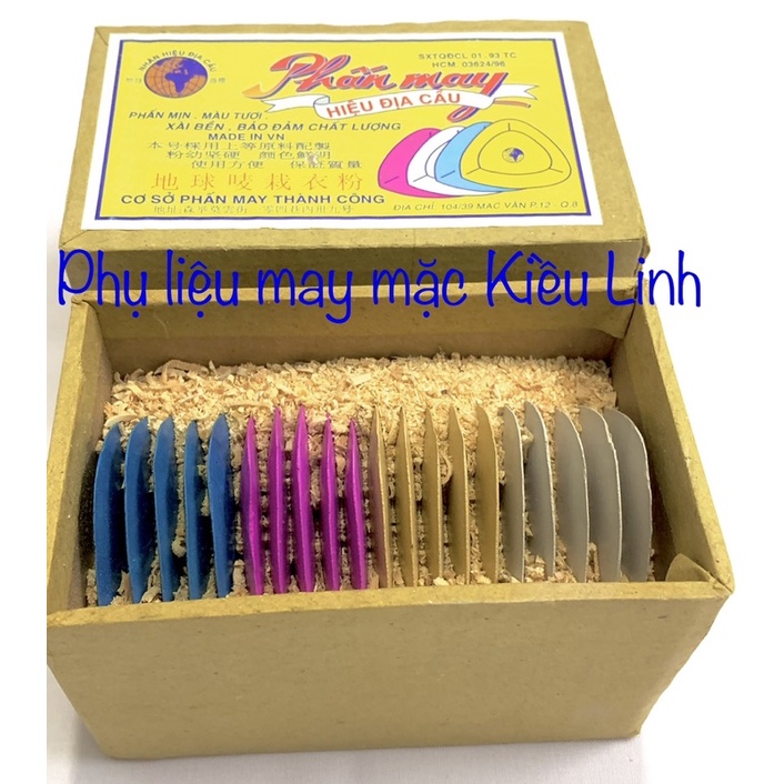 Hộp Phấn may loại tốt hiệu Địa Cầu.