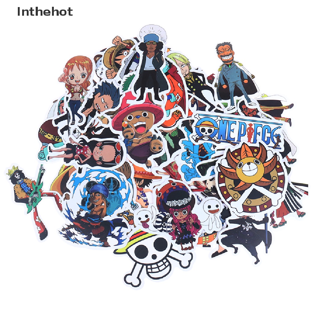 Bộ 50 Miếng Dán Trang Trí Ván Trượt / Xe Hơi Hình One Piece
