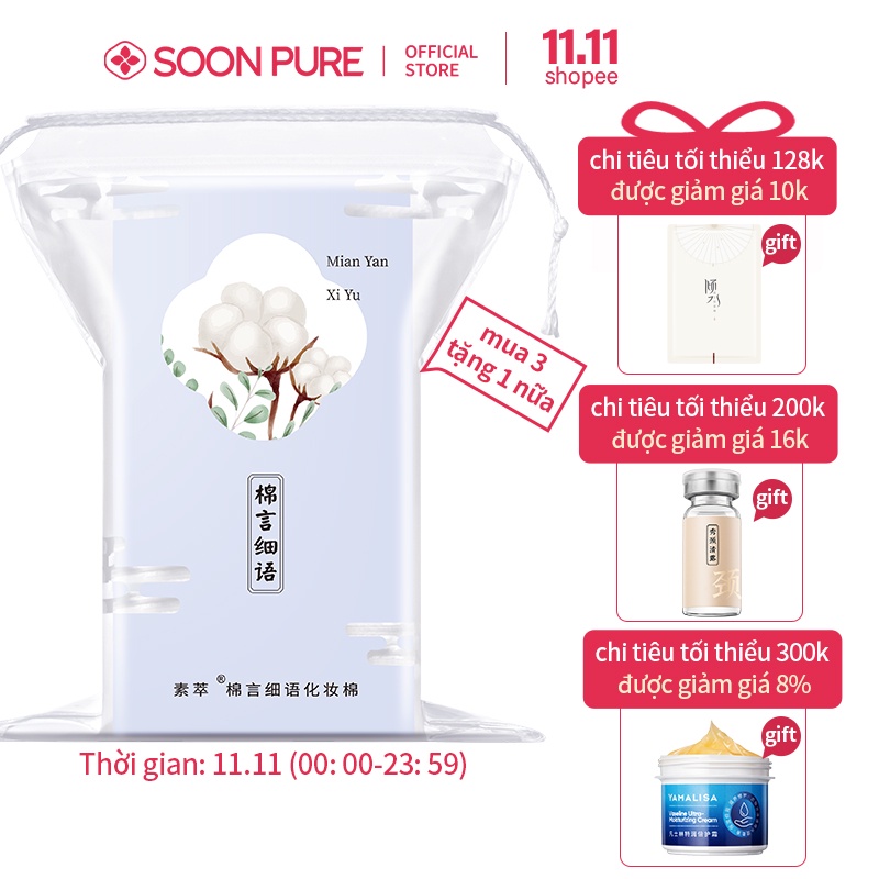 Set 50 miếng bông tẩy trang SOON PURE tiện dụng