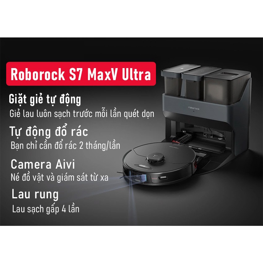 Robot hút bụi lau nhà S7 MaxV Ultra - Tự động giặt khăn lau - PP chính hãng, bản QT - New, BH 12 tháng