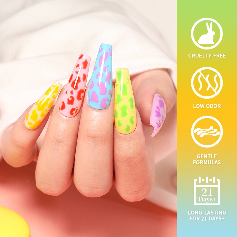 Lọ sơn móng tay gel UV UR SUGAR màu hồng / xanh dương / tím lấp lánh 7ml