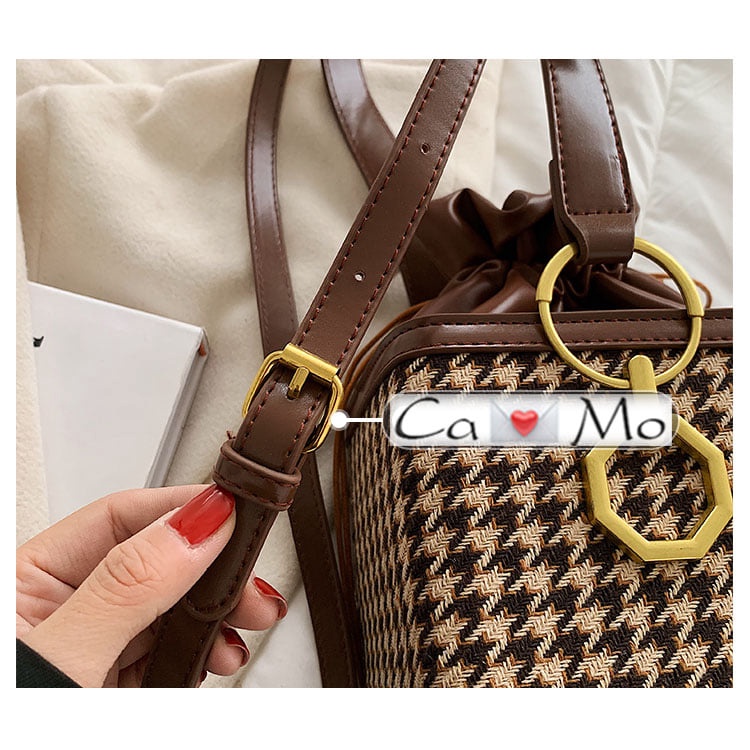 CÓ SẴN - Túi xách hộp vuông harem rút cao cấp