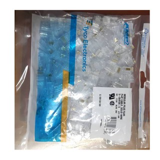 Đầu Bấm Mạng RJ45 Cat5e Tyco Chân Đông – Hộp 100 Hạt - Loại Tốt