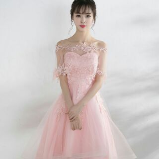Đầm Xòe Dự Tiệc Bẹt Vai Đuôi Tôm