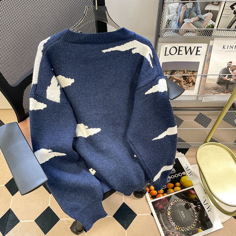 Áo Sweater Cổ Tròn Phối Nơ Xinh Xắn Theo Phong Cách Hàn Quốc