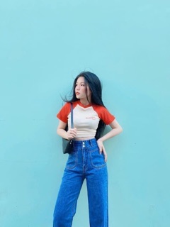 QUẦN JEAN SUÔNG CẠP CAO 2 CÚC