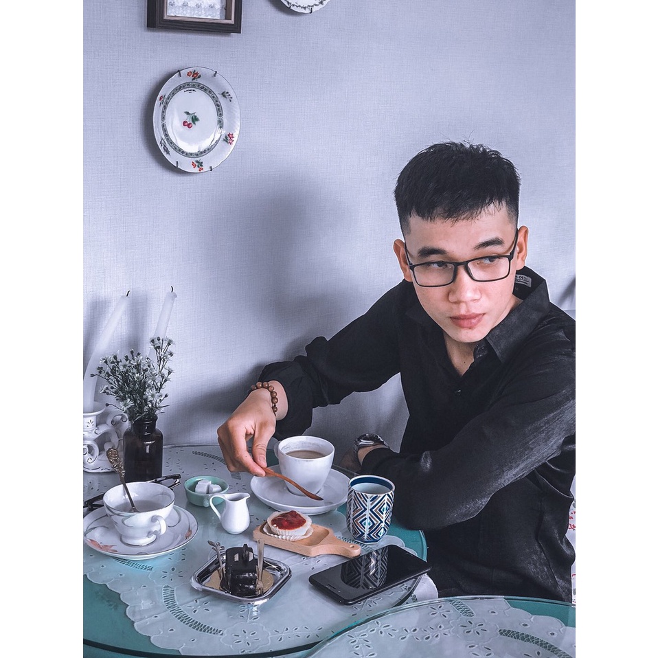 áo sơ mi nam trơn dài tay vải lụa cao cấp S61